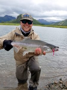 fly fishing for fresh pink salmon